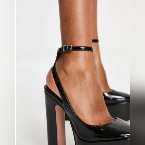 NEW Asos Design Womens Pronto Platform High Heeled Shoes, Sz 7, Black - Picture 4 of 5